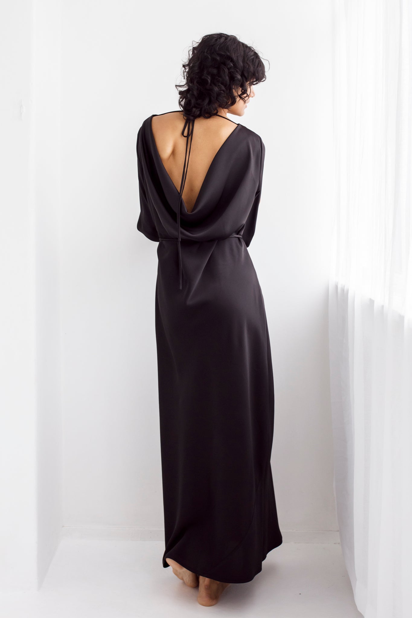Florence Cowl Neck Dress - Black