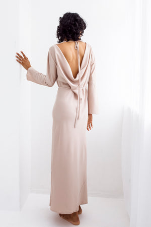 Florence Cowl Neck Dress - Blush SHEN Florence Cowl Neck Dress - Blush SHEN