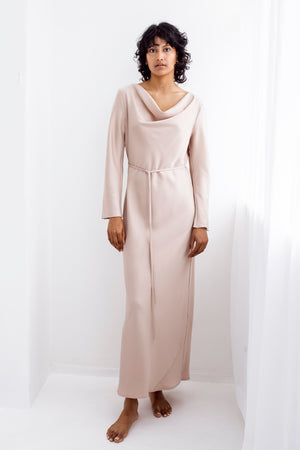 Florence Cowl Neck Dress - Blush SHEN Florence Cowl Neck Dress - Blush SHEN