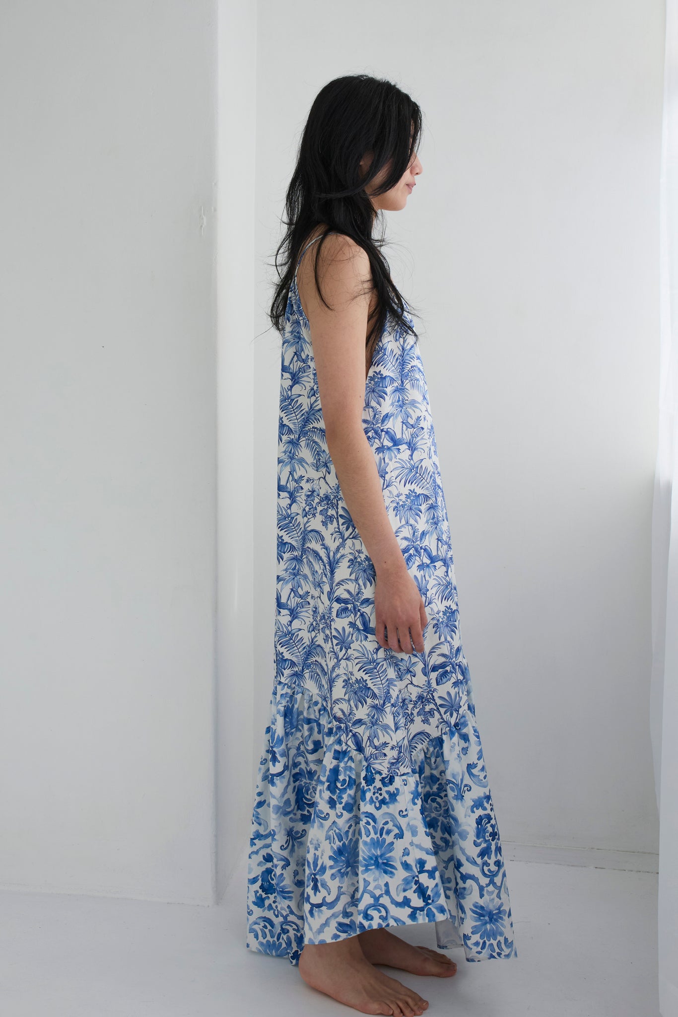 Blue Bell Cotton Dress    ( Exclusive print )