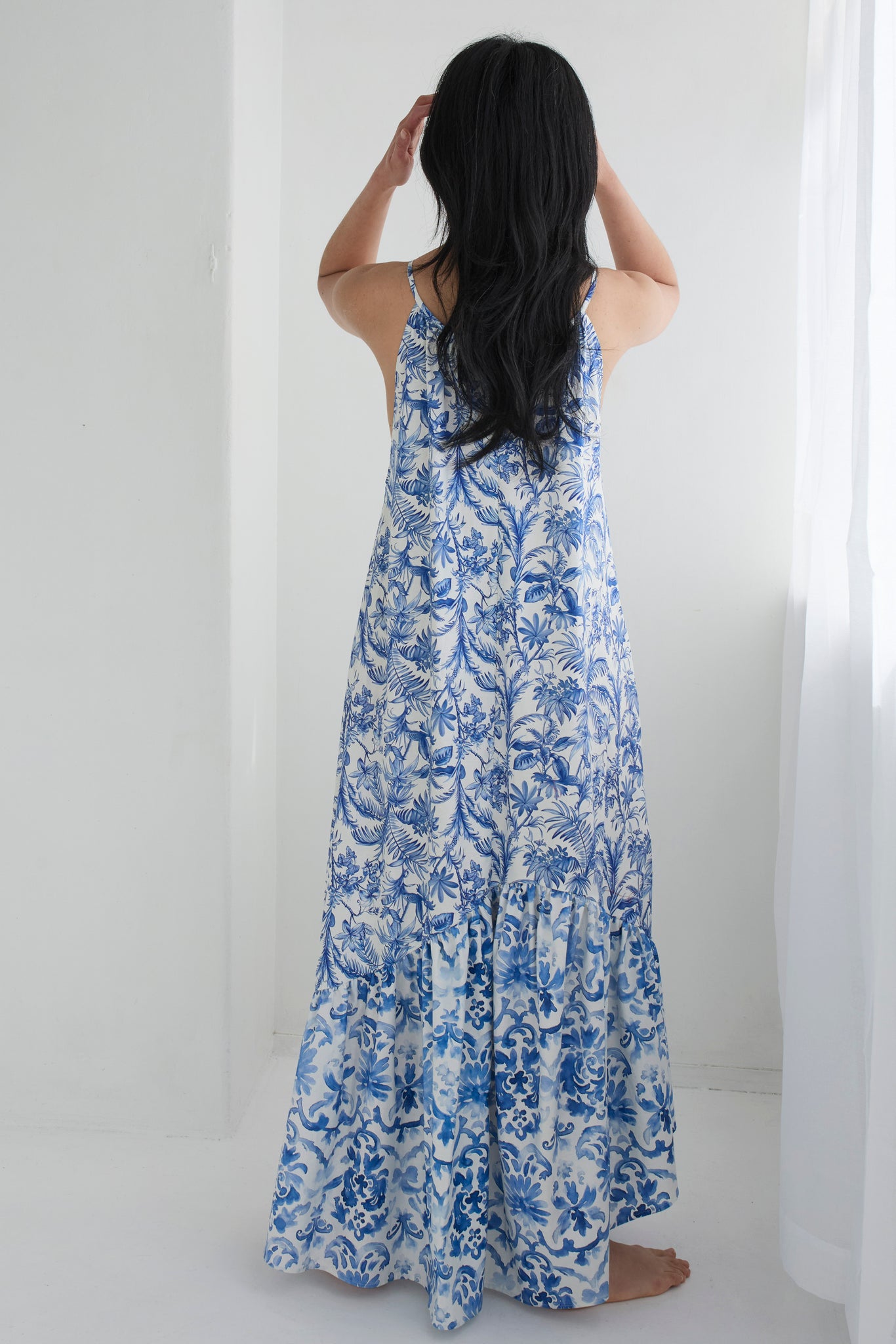 Blue Bell Cotton Dress    ( Exclusive print )