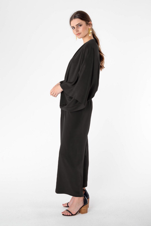 Black top kimono jumpsuit