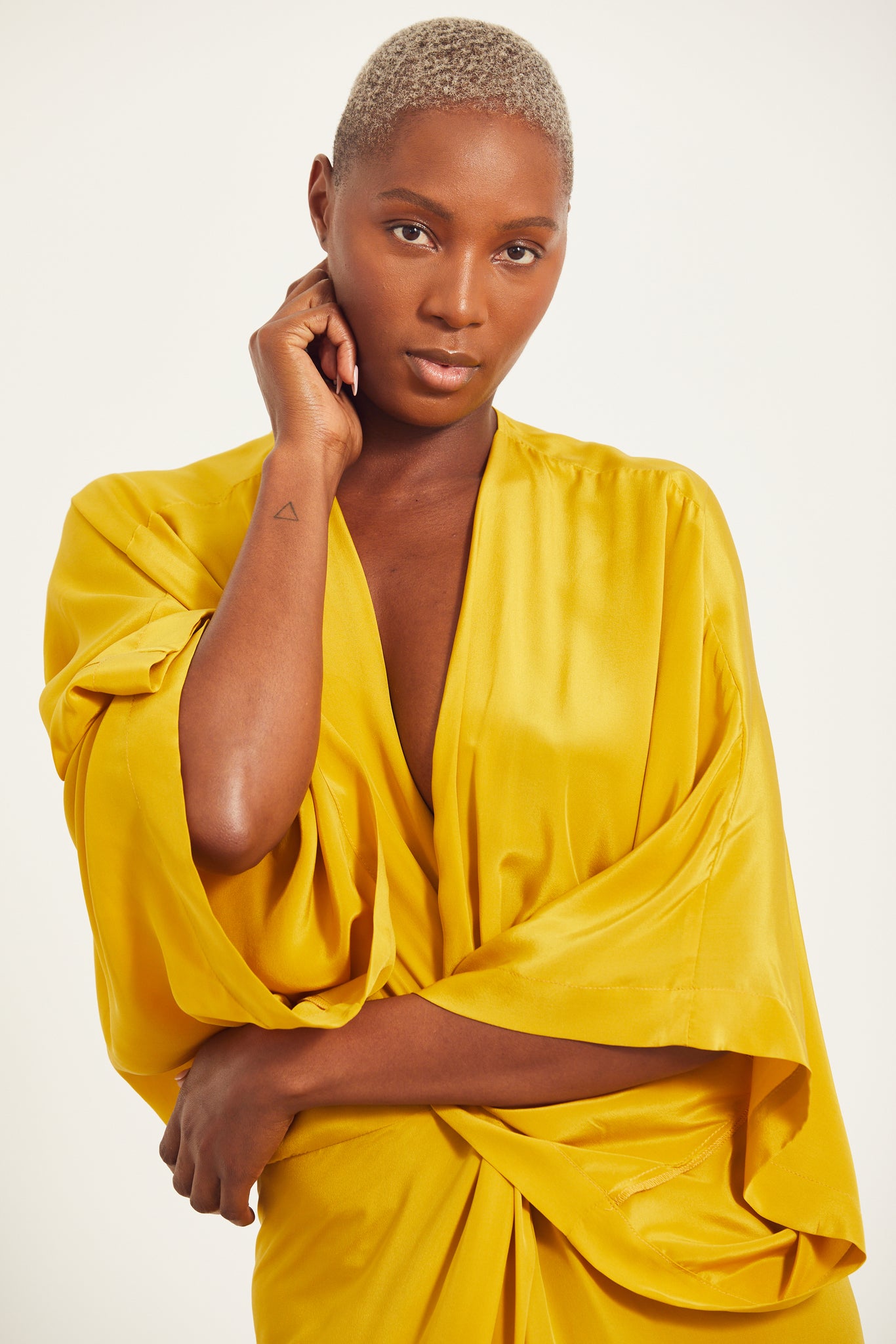 Silk Maxi Kimono Colour: Saffron
