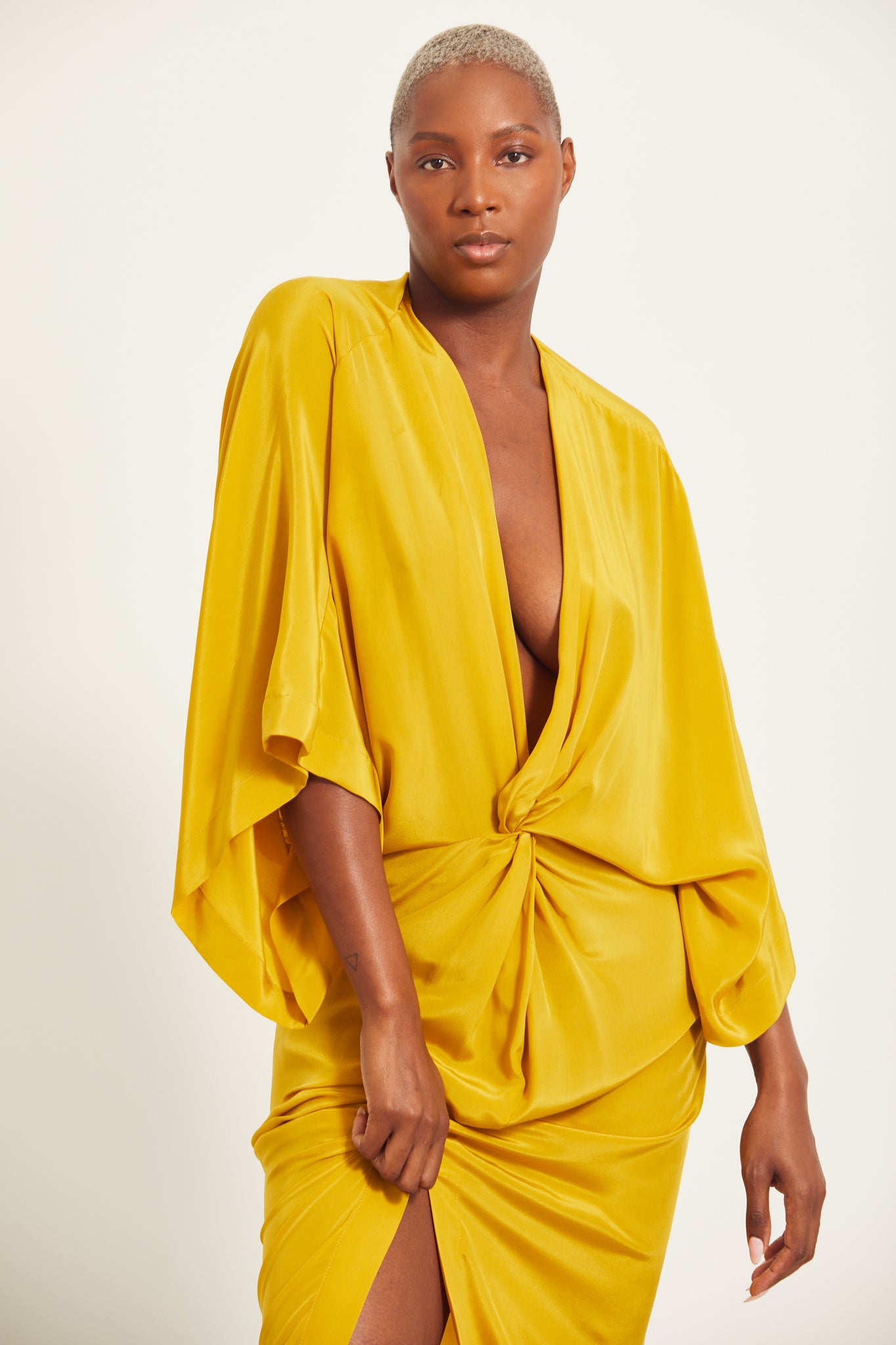 Silk Maxi Kimono Colour: Saffron